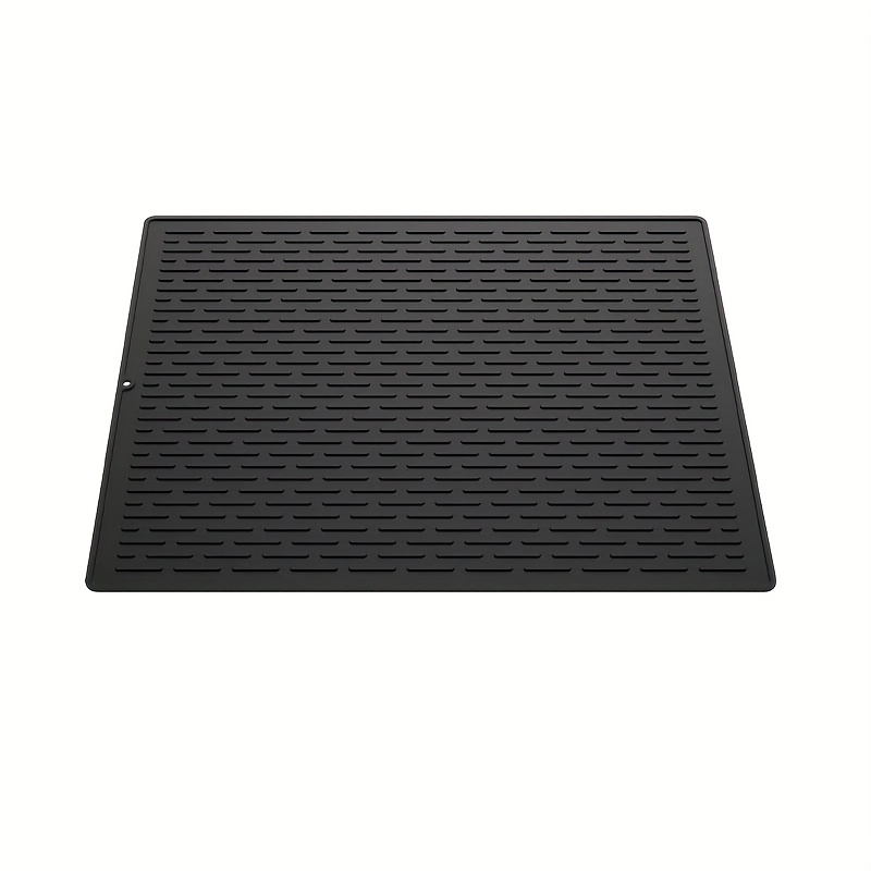 Image of Silicone Draining Drying Mat, Air Fryer Oven Heat Insulation Pad, Non-slip Mat, Countertop Protector, Draining Mat, Coffee Maker Silicone Mat