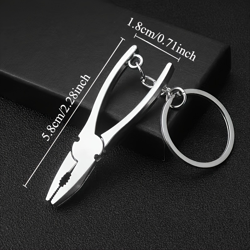 Image of Versatile Metal Keychain Tool - Wrench & Pliers Combo With Decorative Pendant For Home Diy Projects