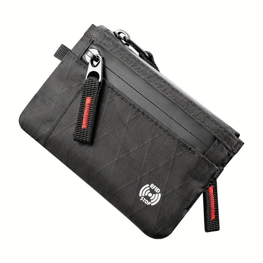 Image of Edc Stylish Rfid Anti-theft Ultra-thin Wallet | Unisex Zippered Coin Pouch | Multi-compartment Credit Card Holder, Portable And Lightweight Gear