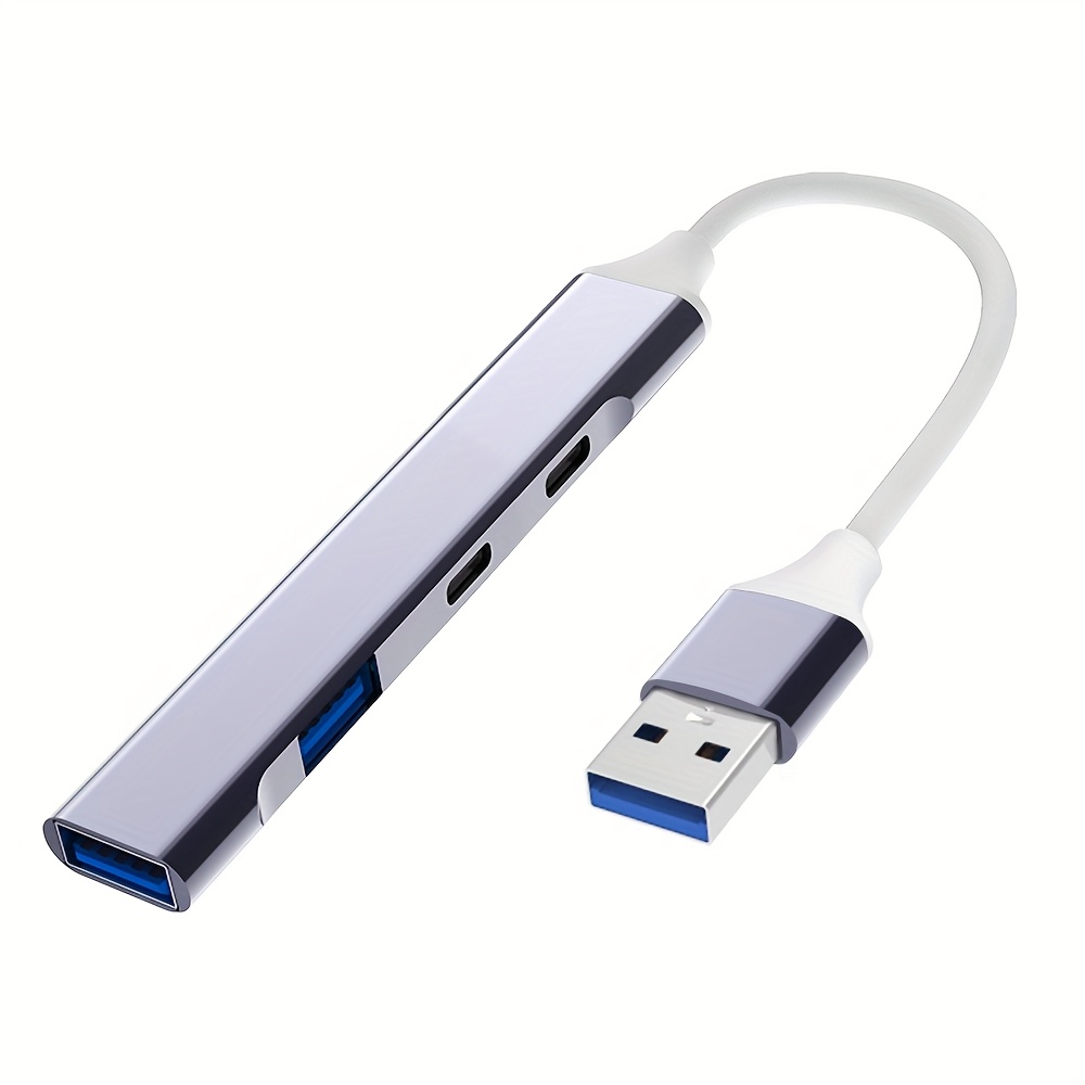 TEMU Adaptador de Hubs Multifuncional HOVEYO USB 3.0 Tipo C, Design Ultrafino 4- com Transferência USB-C para USB de Velocidade, Compatível com ,