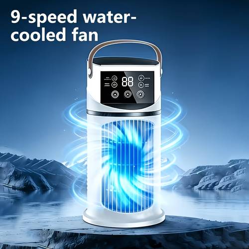 In ! Mini Portable Cooling USB Air Conditioner Fan/Humidifier, 25dB, 500ml Water Tank, 9-speed Wind, 8-hour Timer, with 7colors, Suitable for Home/office/ | Instant Cooling, An Ideal Gift for Holidays.
