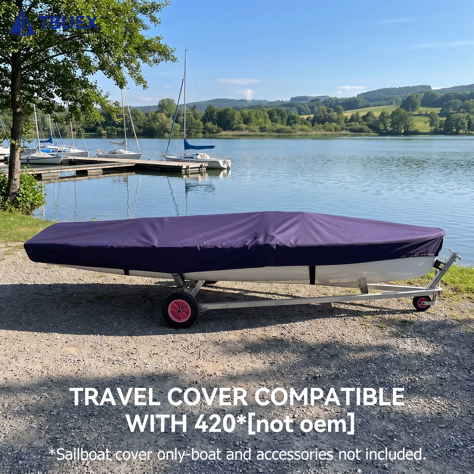 Sailboat Cover Compatible with 420, UV Resistant Polyester Fabric