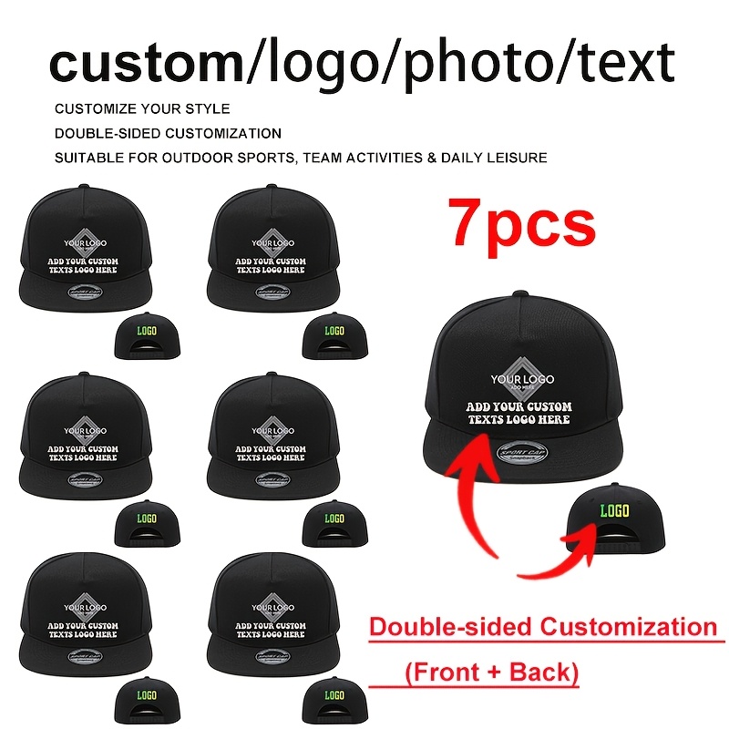 7pcs LEADAYS Logo Baseball Caps with Personalised Text/Logo