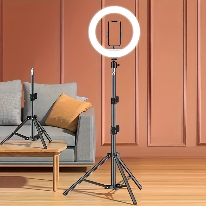 TEMU ["Anillo de Luz LED para Selfies de 10""] Anillo de Luz LED de 10 pulgadas para Selfies con Tricolor Ajustable | USB, de 43 pulgadas y Soporte