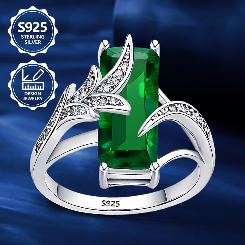 Image of 925 Sterling Silver Women's Fashion Ring, Exquisite, Elegant, Inlaid With Topaz, Beautiful High-value Women's Jewelry Ring, Suitable For Daily Wear, Souvenir Gift For Family And Girlfriend