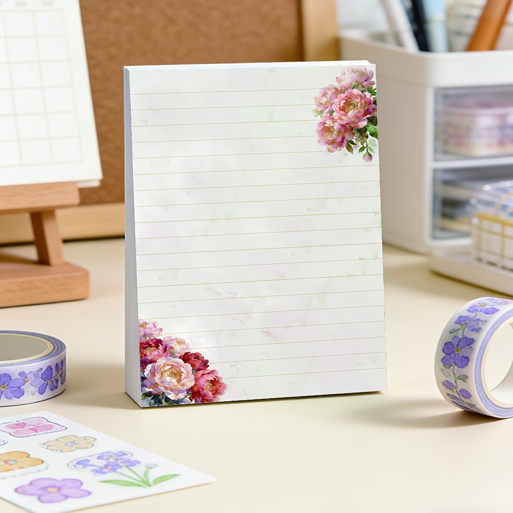 TEMU 1pc (50 Feuilles) Carnet à 4 Pochettes Peony 4, Carnet Peony 4, Carnet de Papeterie Simple Peony 4, Carnet Peony, Carnet de Bureau Peony 4, pour