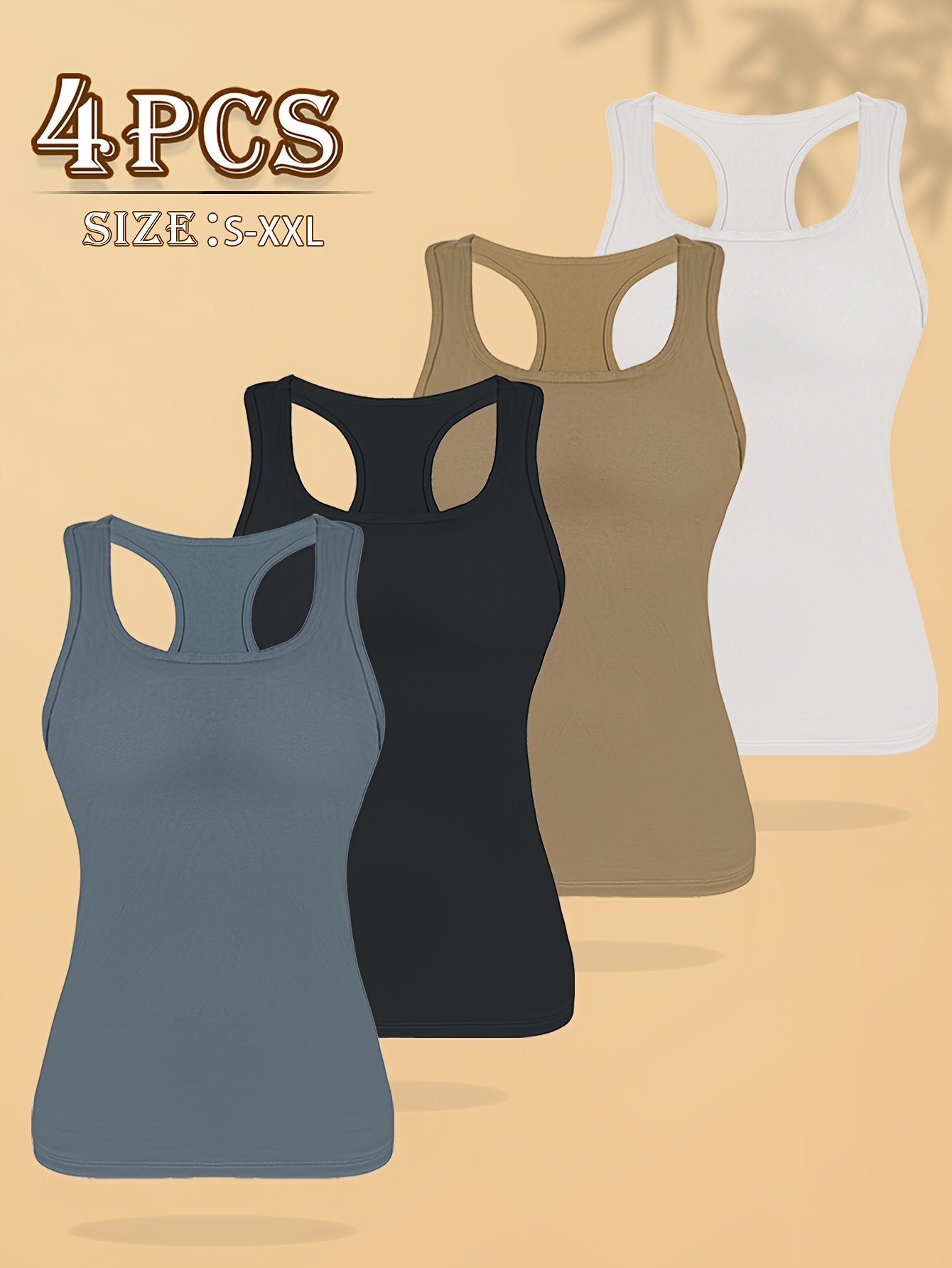 4pcs womens sports camisole tank tops high   spandex polyamide blend v neck with cut out details casual gym fitness tank tops for adults workout accessories stretchy fabric