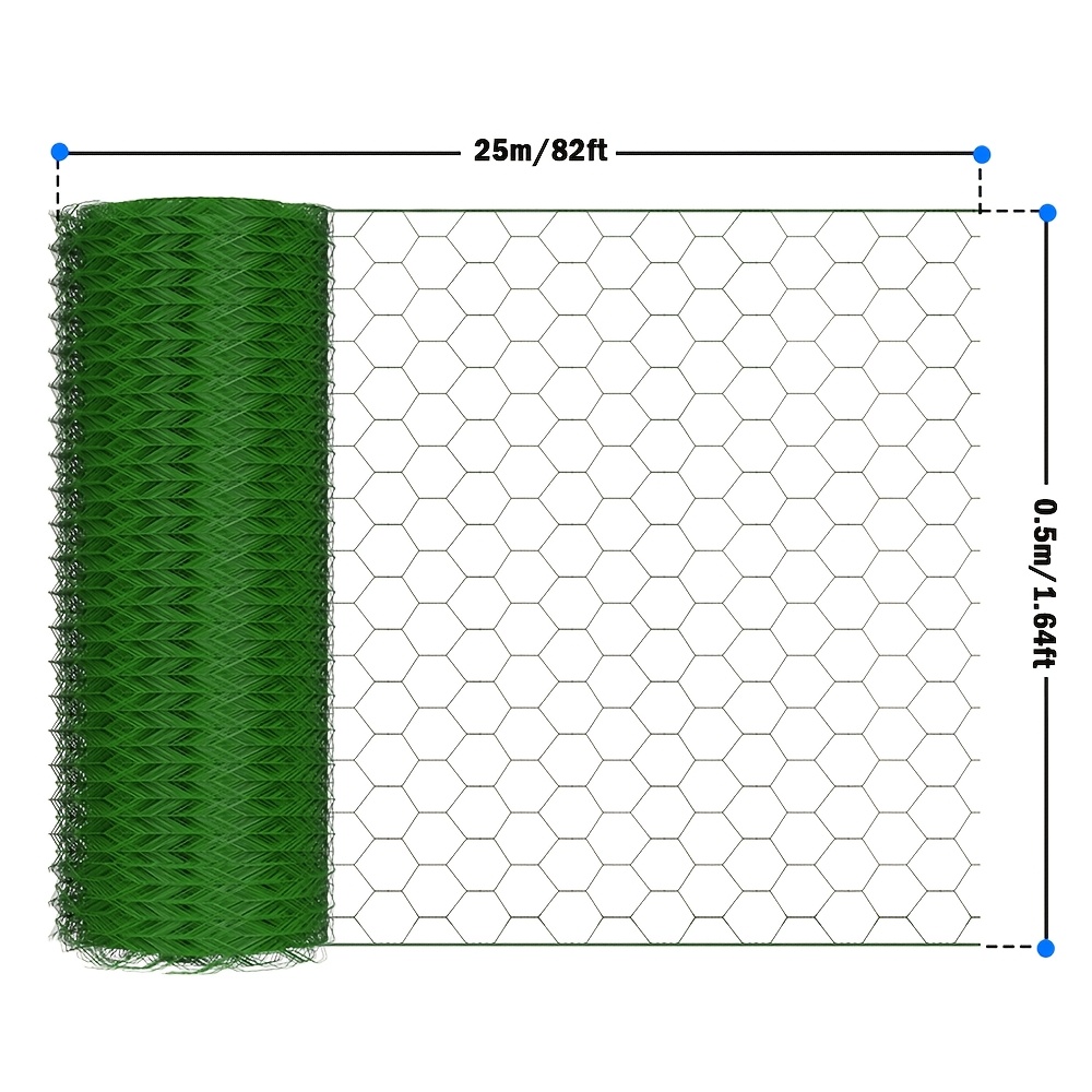 Image of Wire Mesh Fencing Roll Hexagonal Fence Wire Netting Paddock Poultry Netting For For Chicken Rabbits Pig Sheep Deer Cow Horse, 2 Size (l X H): 25 X 1m Or 25 X 0.5m, Durable And Reusable