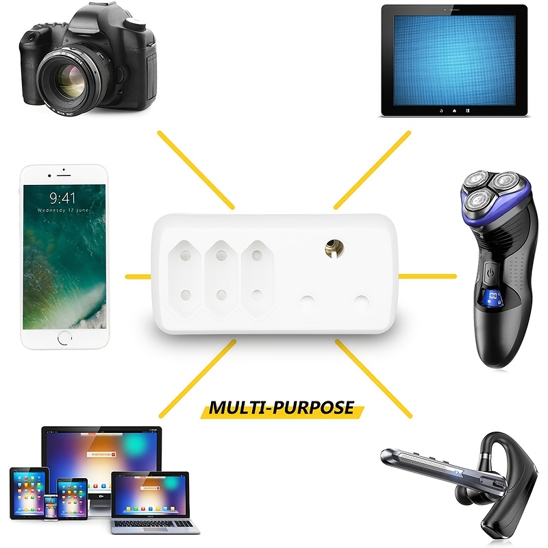 4pcs south african plug converter with 1x3pin 3x euro plugs voltage 220 240v portable power adapter suitable for travel   short circuit     Product details 4
