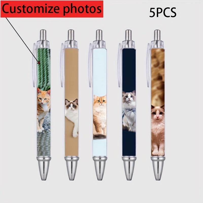 TEMU 5本セット 名入れ・カスタムボールペン 専用画像・模様入り 記念写真やかわいいペットの写真も表示 なめらかな黒インクで書きやすい 軽量で持ち運び便利 な見た目と実用性を兼ね備えたペン