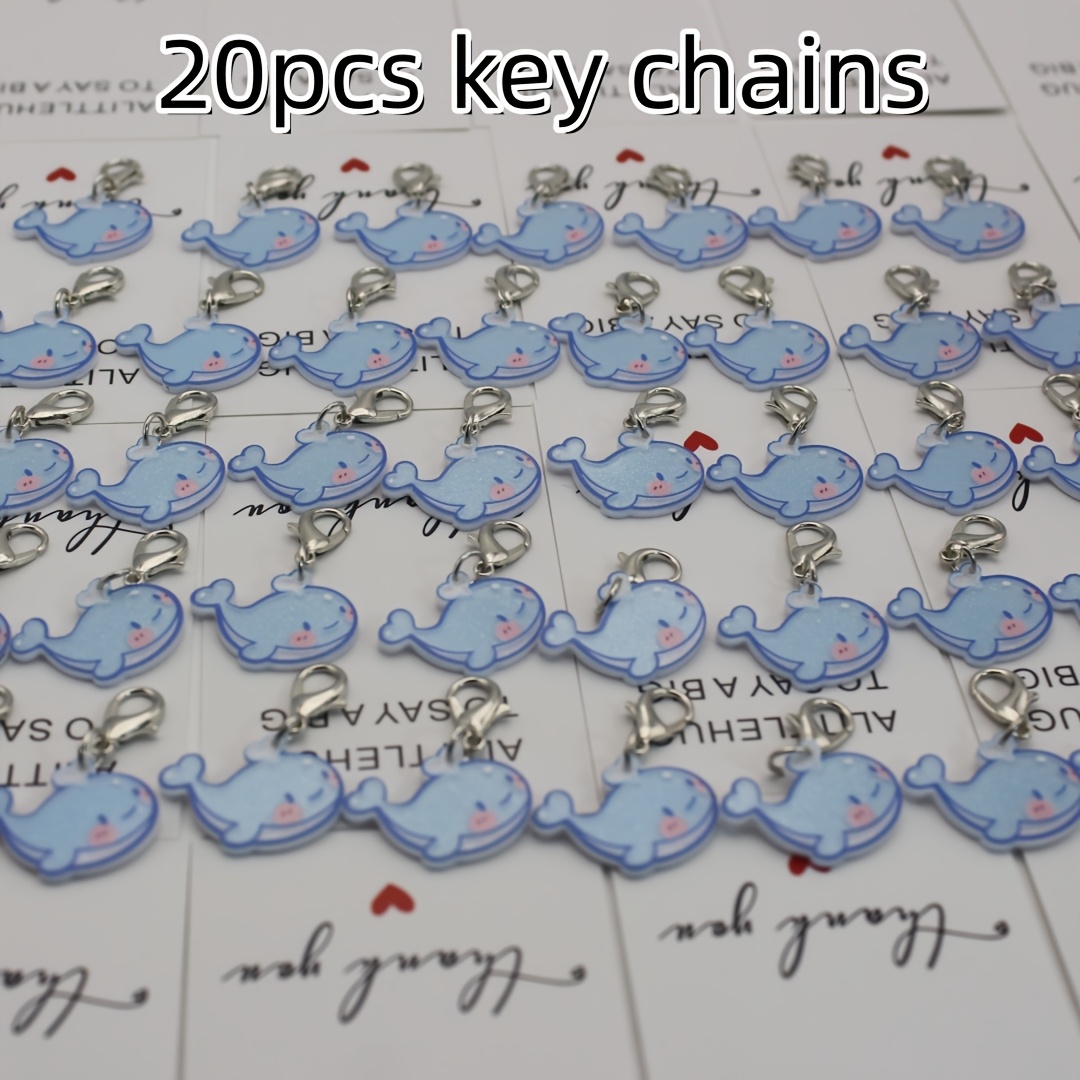 TEMU 20pcs Cartoon Charms Batch, Adorable Small Key Chain Pendant, Packaged Jewelry Accessory