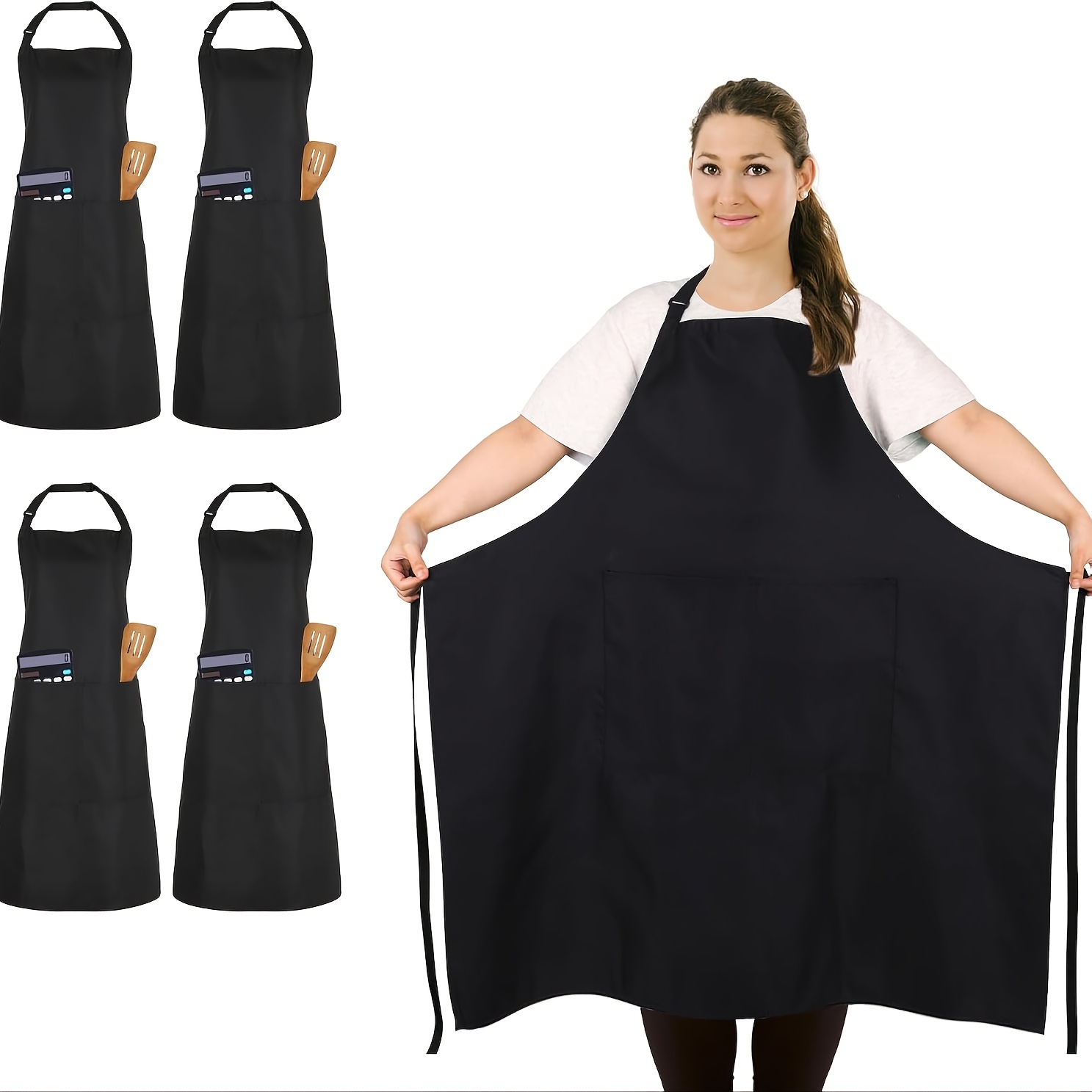 Grembiule Da Falegname In Tela Cerata Con 3 Tasche – Regolabile, Resistente All’acqua, Copertura Completa 66x83 Cm
