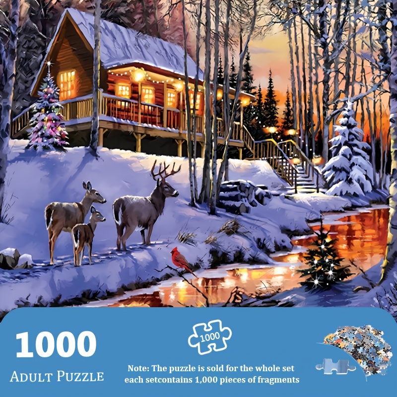 

1000pcs Scene Puzzle - Adult Jigsaw, Seamless No-frame Wall Decor, Horizontal Oblong Paper Material, Ideal For Home, Living Room, Office, Christmas, New Year, Easter, Birthday Gift