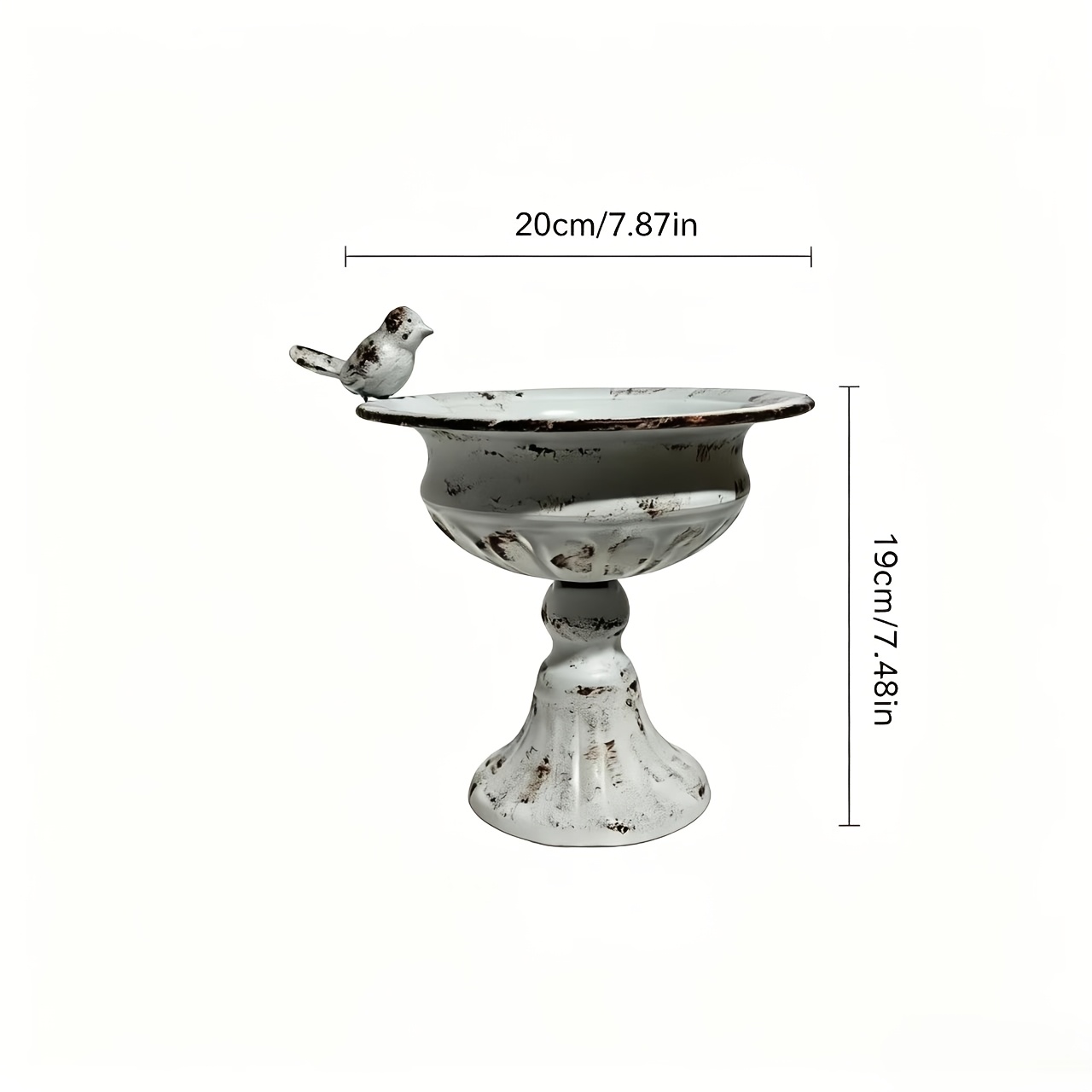TEMU Vintage Distressed Bird Tall-stem Succulent Wrought Iron Planter For Living Room, Balcony, And Courtyard Landscape Decoration