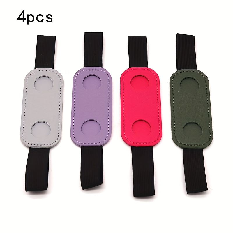 Image of 4pcs Elegant Leather Pen Sleeve With Elastic Band - Durable, Stylish Single Pen Holder For Fountain Pens, Convenient For Students And Professionals, Pens Pouch