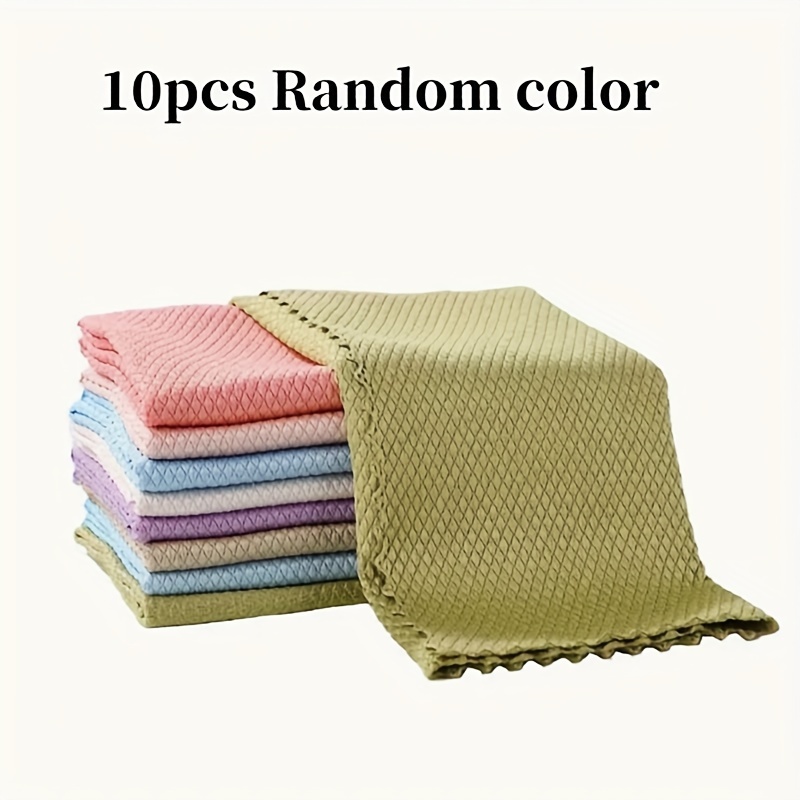 TEMU Cleaning Cloths Easy Clean , Microfiber Polishing Windows Glass Lint Free Rags Stainless Kitchen Reusable, 5/10pcs 15.7"x11.8" Size Soft, Gentle, And Durable For Daily Cleaning