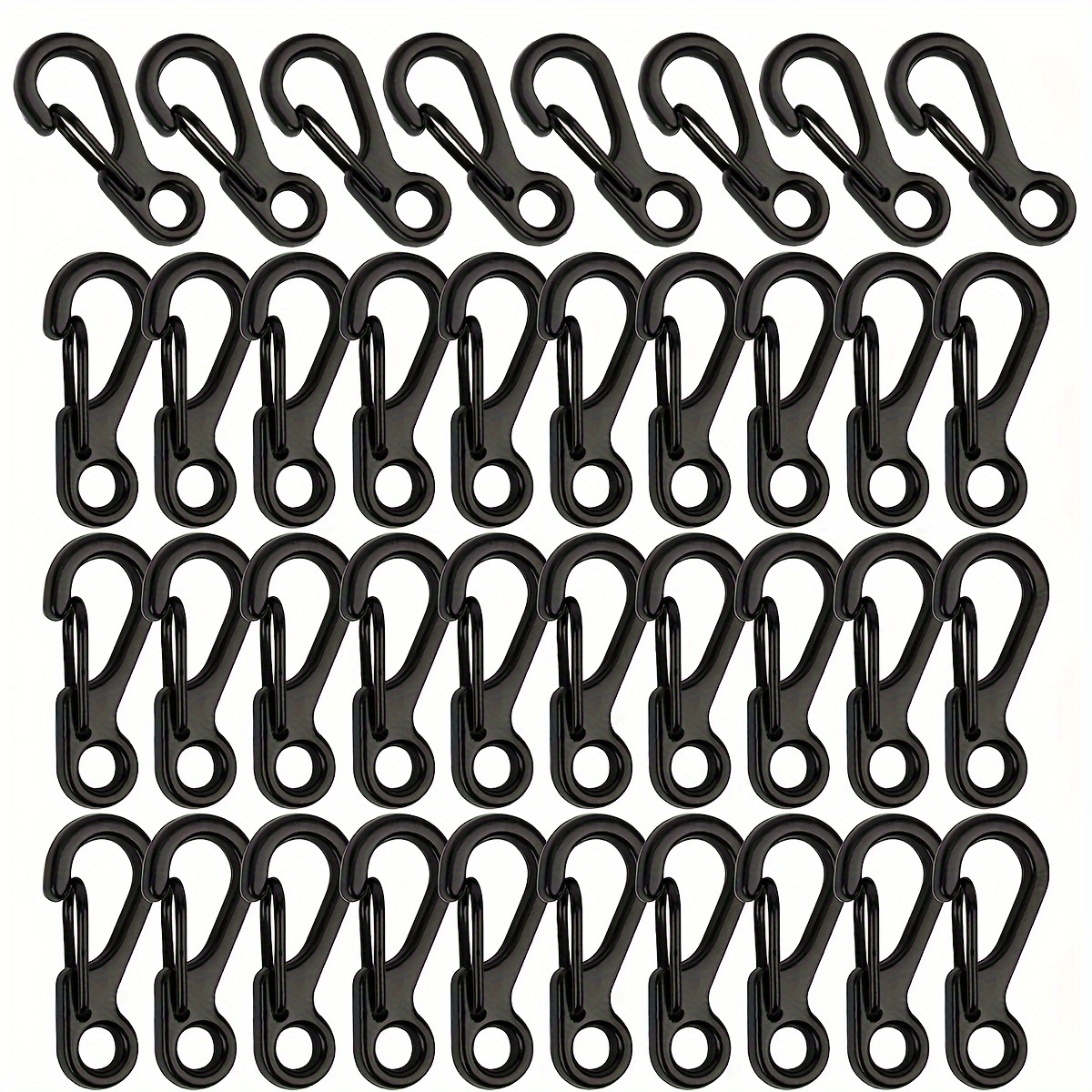 48pcs Mini Carabiner Clips With Metal Spring Hook And Hole For Keychain Backpack