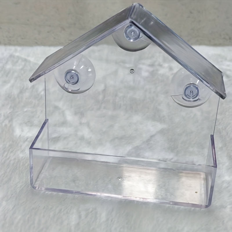 TEMU 1pc Bird Feeder, Transparent Window Bird Feeder, House With Suction Suitable For Outdoor Bird Feeders In Gardens And Indoor Use
