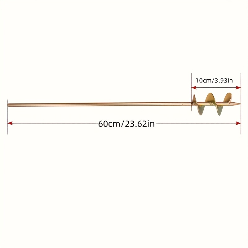 1pc 60cm Heavy Duty Garden Auger Drill Bit- Design For Efficient Soil Drilling And Digging, Metal Structure, Suitable For Garden Planting, Planting | Ergonomic Handle| Durable Drill Bit