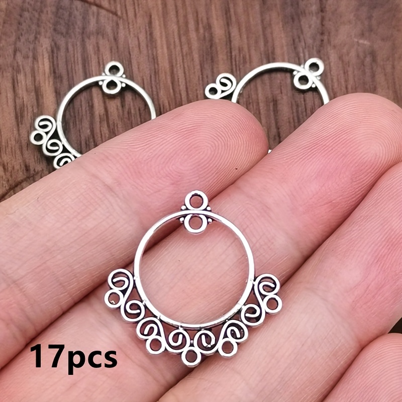 TEMU 17pcs Connecteur de Breloque de Boucle d'Oreille Poros, Ajouts de Bijoux de Style Bohème, Fabrication de de Bijoux Fait Main, Ajouts de Boucles