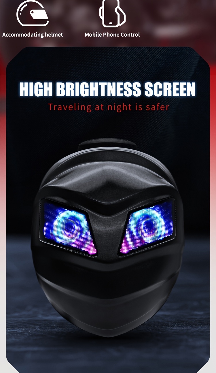 Sac à dos LED lumineux cool pour motards avec casque intégral, offrant une capacité de stockage super large