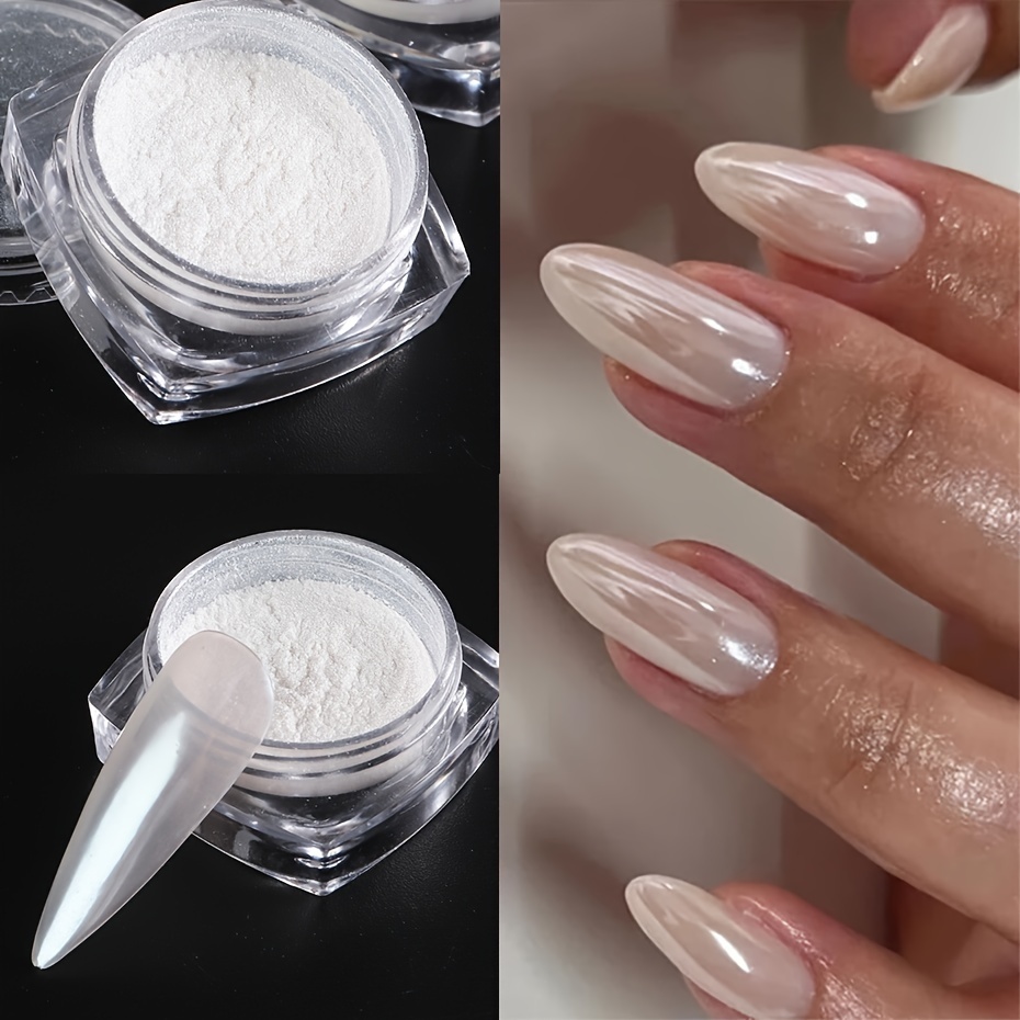 

Aurora Nail – , Moonlight White Rubbing Powder For Shell-like Iridescent Nails, Nail Art Decoration