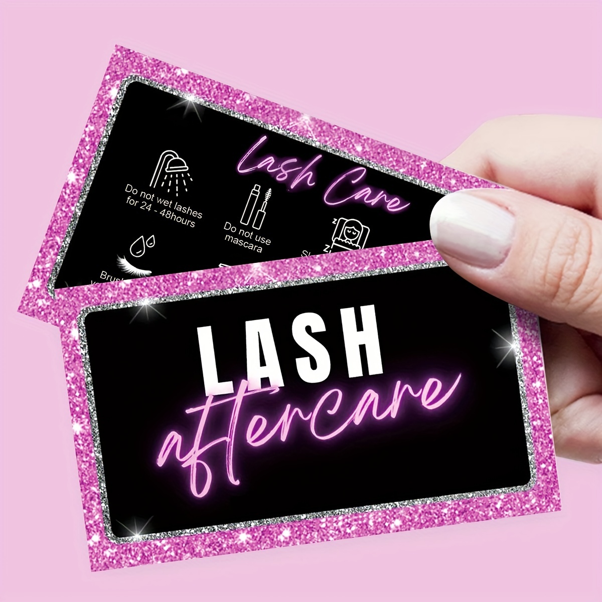 

50pcs/lot Eyelash Cards Eyelash Extension Business Card False Lash Discount Card Board Wholesale Supplier