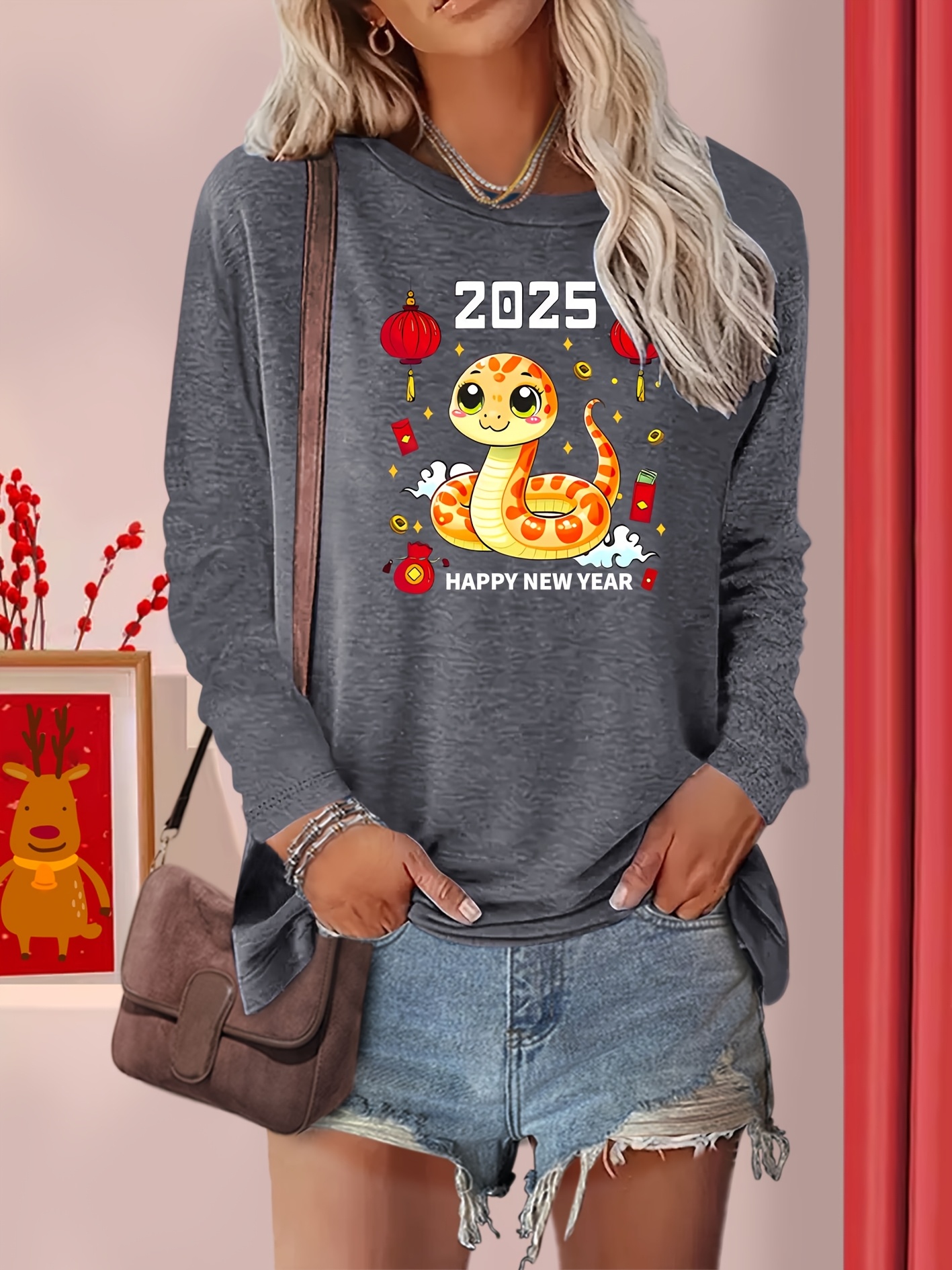 camiseta larga mujer cuello chino Temu Dominican Republic