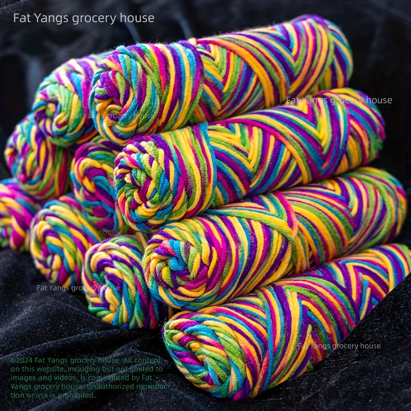 

Variegated Acrylic Yarn - 100% Acrylic Fiber, Self-striping, Mixed Color Skein For Knitting & Crochet, 8-strand Hand-dyed, Multi-colored Craft Yarn (95g/3.5oz, 464.5in/118m)