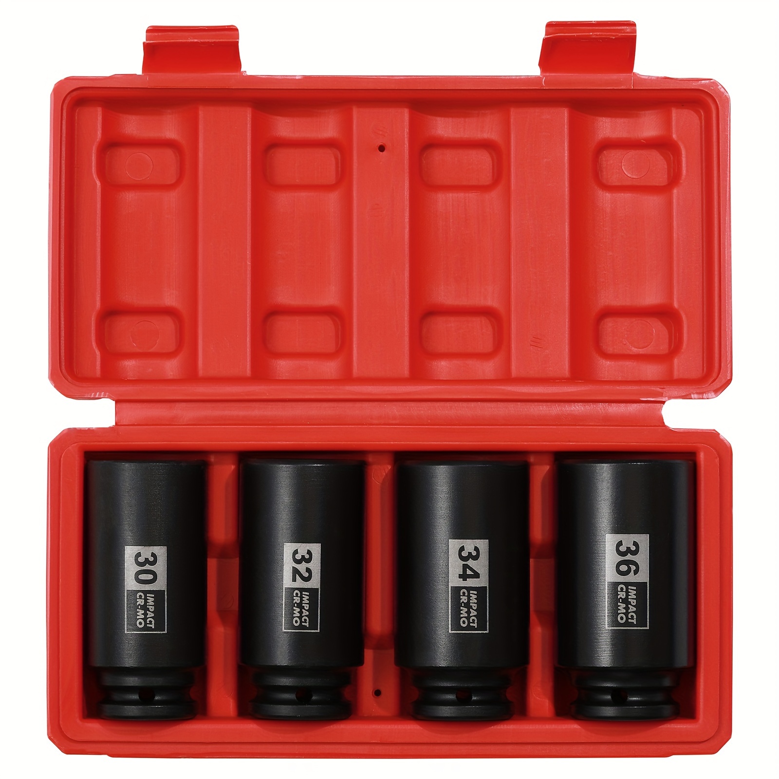 4pcs 8pcs 1 2 drive 12   spindle axle nut impact socket set cr mo 12 point metric deep socket impact socket set 29 30 32 34 35 36 38 39mm