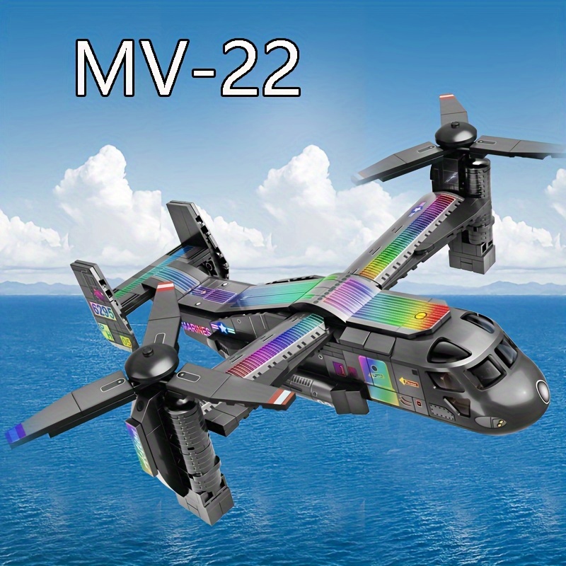 

Mv-22 Osprey 1:34 Scale Building Set - Tilt-rotor Aircraft & Helicopter Combat Model, Durable Abs Construction, Perfect Gift For Boys 14+