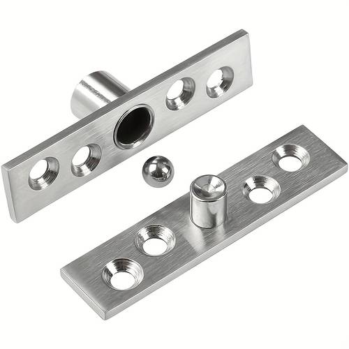 18pcs rotating shaft upper and lower invisible hinge including 16 screws 2 hinges 360 degree rotation stainless steel concealed hinge used for upper and lower connection of cabinet doors
