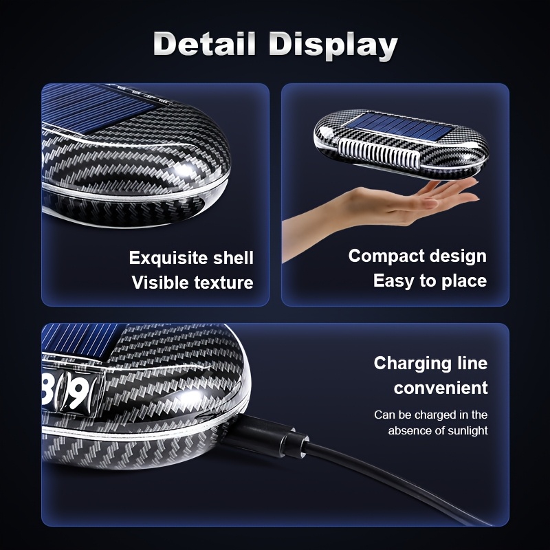 solar car with vibration detection compact solar power 15 day battery for fresh airflow no charging needed auto air freshener purifier lightweight purifier portable purifier highefficiency filter durable construction airflow enhancer Product details 9