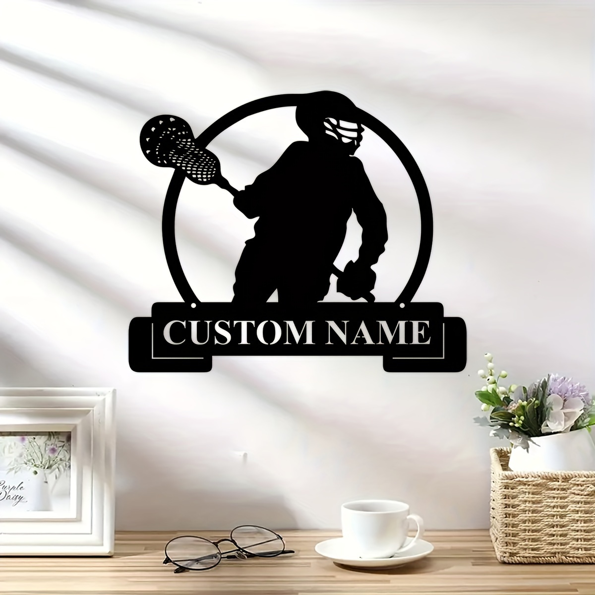 

Vintage-style Personalized Player Metal Sign - Custom Name Wall Art For Decor, Boho Farmhouse Hanging Plaque, Multipurpose, No Electricity Required