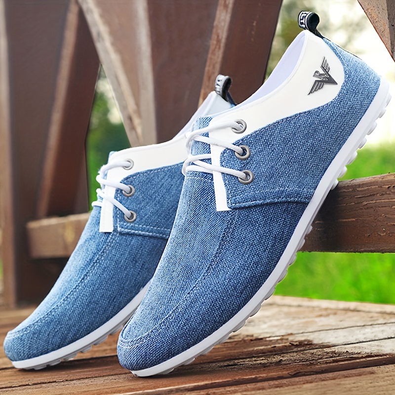 

Solid Trendy Low Top Casual Shoes, For All Seasons Men's Outdoor Traveling Business Trip