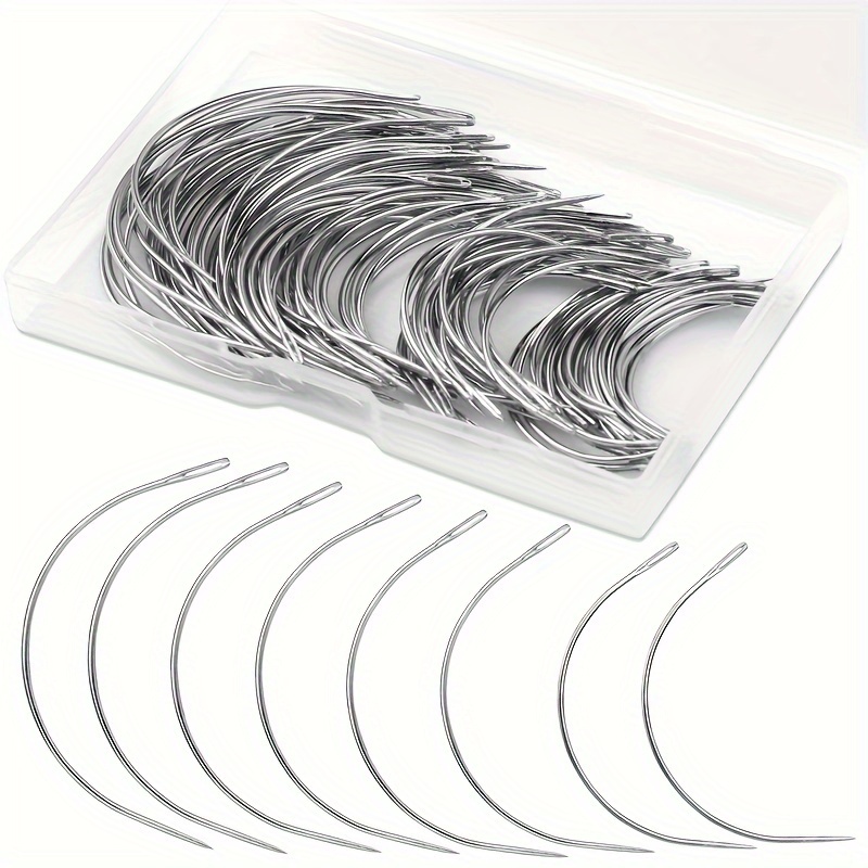 

100 Pcs Curved Sewing Needles - Leather, Weaving, And Crafts