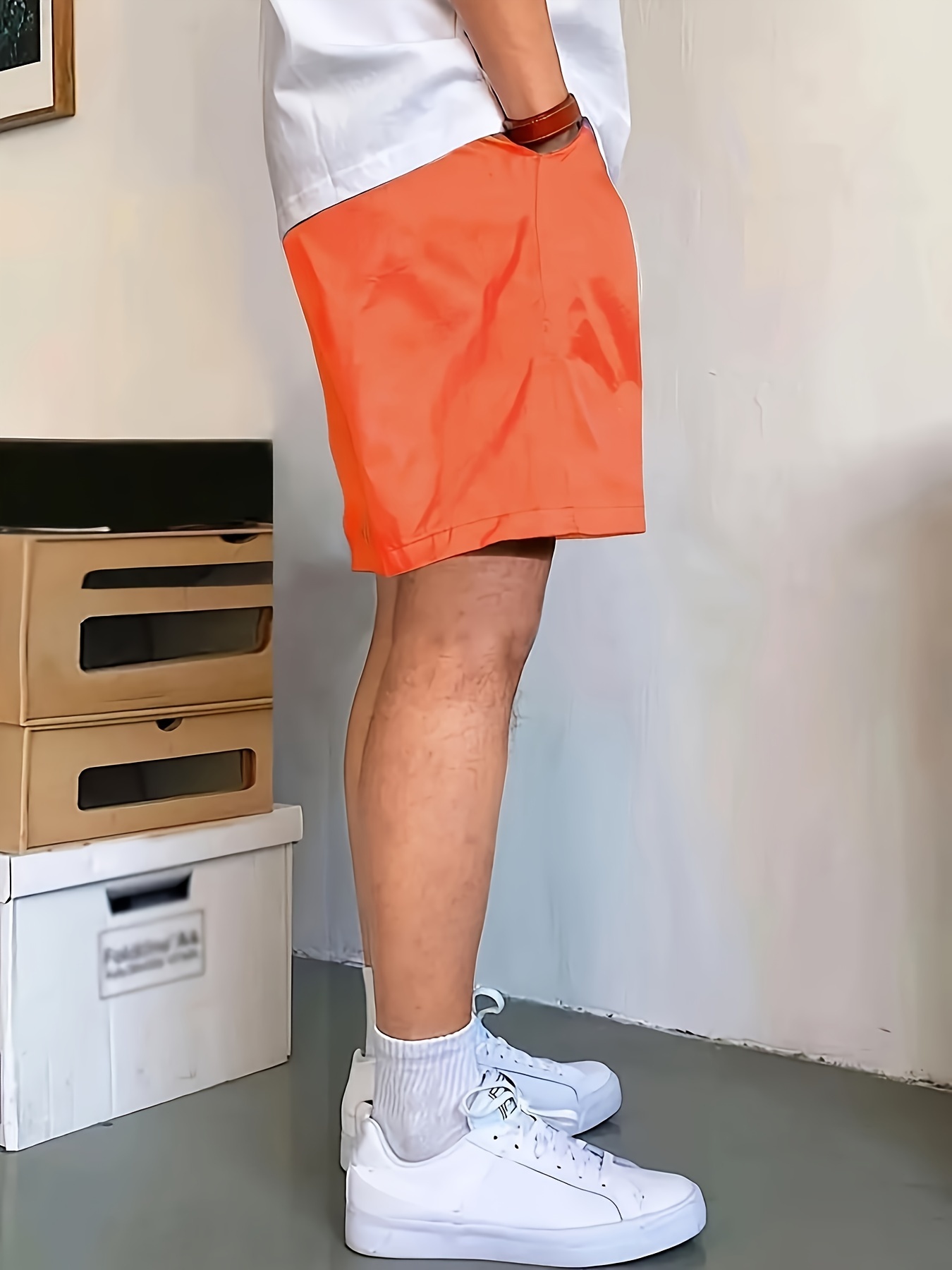 Men's Solid Shorts, Comfy Casual Fashion Shorts For Outdoor Sports