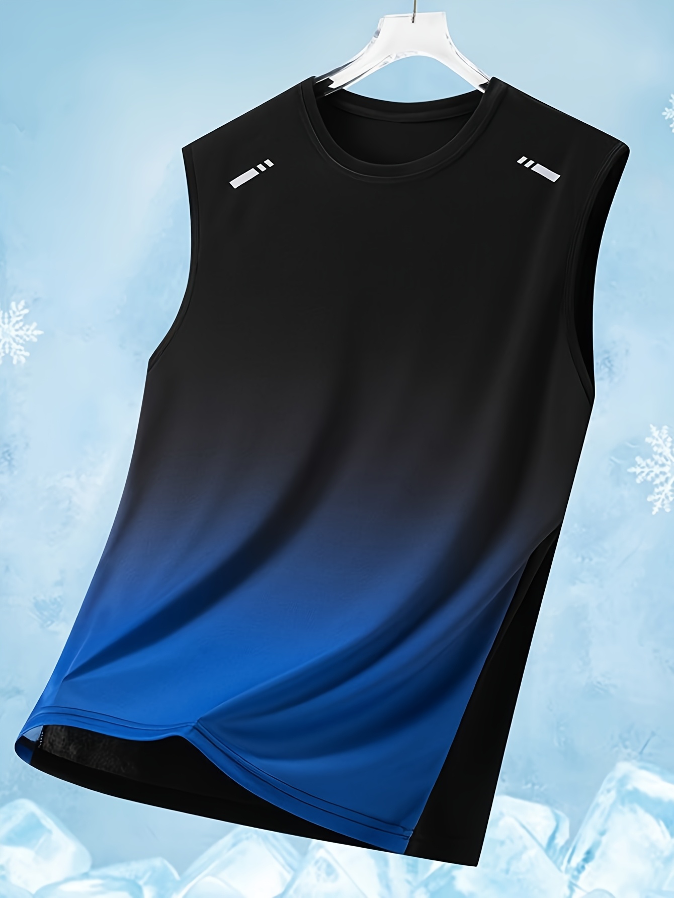   fit vest gradient sports casual sleeveless   mens t shirt
