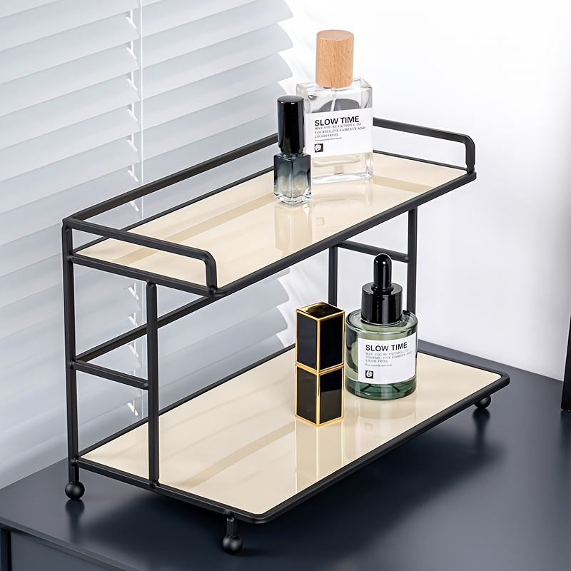 

Scandinavian-inspired Acrylic Desktop Organizer - Storage Rack For Cosmetics, Perfumes & More - , Freestanding Design For Bathroom, Living Room, Entryway