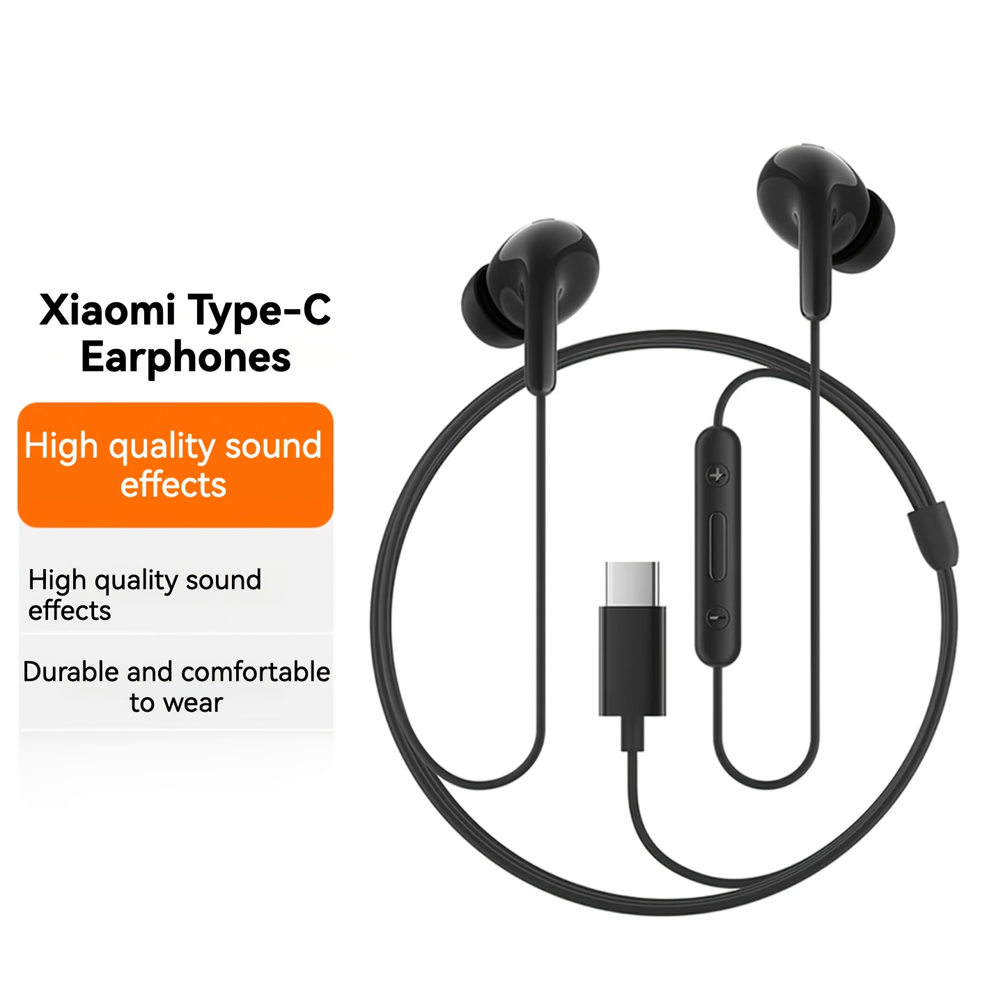 TEMU Xiaomi Type-c Headset Digital Headset International Version Plug-and-play Cable Control With Microphone Noise Reduction 12.4mm Unit Including