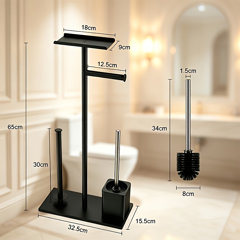 TEMU 2026 Neues Toilettenbürsten-Set mit langem Griff, flexible, gebogene Bürste ohne toten Winkel mit Aufbewahrungshalter und Toilettenpapierhalter,