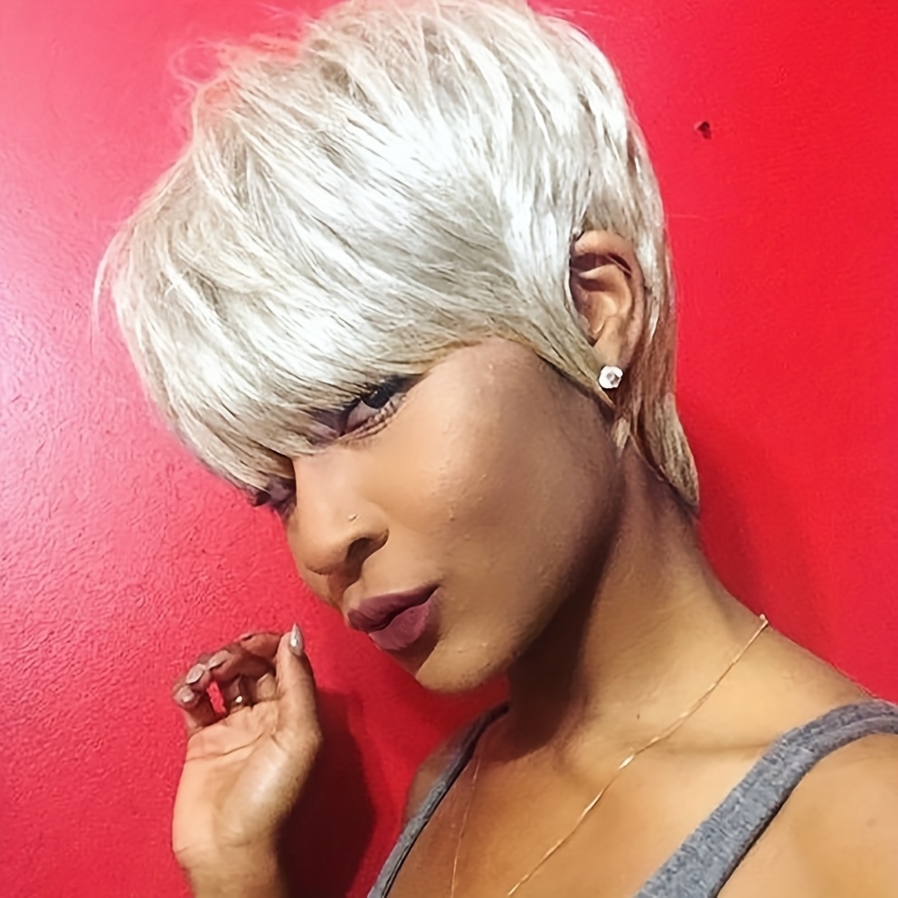 TEMU Short Wig Short Hairstyles Short Cut Wig With Bangs Synthetic Wigs For Women Short Hair Wigs For Party