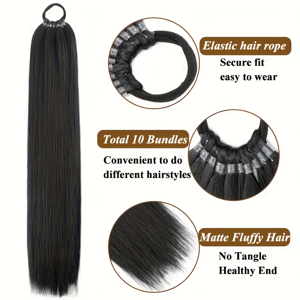       inch synthetic ponytail extension with hair tie for   for daily party and festive occasions details 2