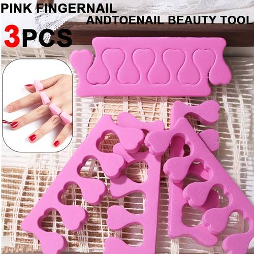 3pcs pink finger and toe separators nail polish application anti smudge guides professional nail salon use manicure tools unisex beginner friendly and hands nail and care cost auxiliary tools