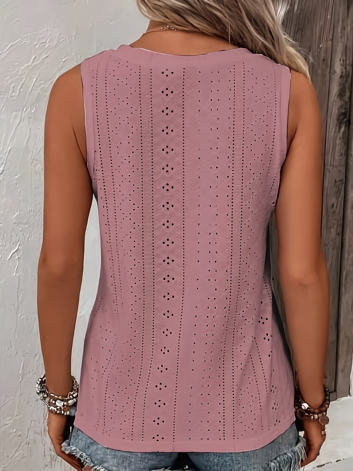 Women'S Plus Size Sleeveless Black Top with Fake Buttons - Casual V-Neck, Stretchy Fabric for Spring & Summer, Weekend Casual Wear, Casual Wear Top|Vneck Top|Stretchy Fabric