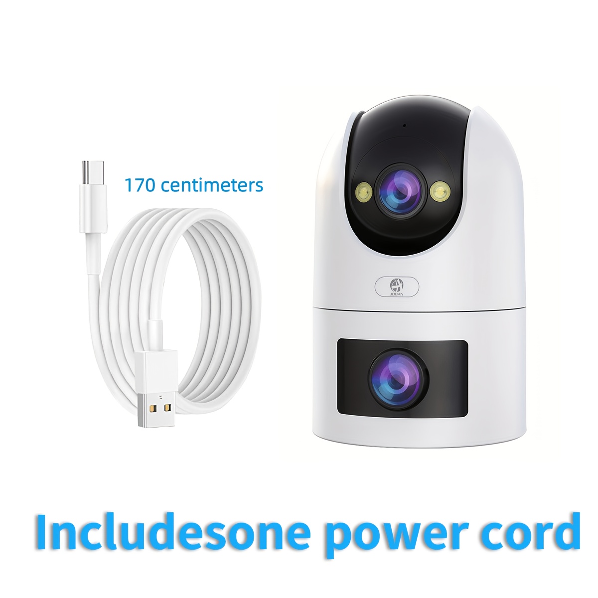 [jooan] 360° Panoramic Dual-lens Camera | Full Coverage With Dual Lenses And 1296p Full Hd Resolution | Electronic Fence, Sound Detection, And Auto-tracking | Day And Night