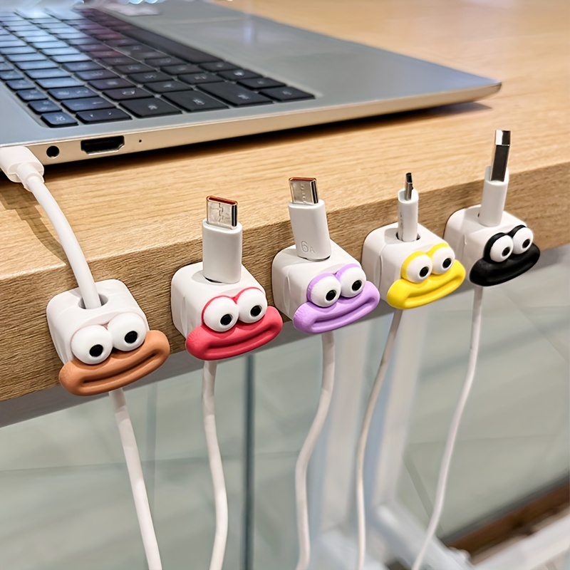 

5-pack Cute Animal Magnetic Cable Organizer Clips, Plastic Desk Cord Management Clips, No Power Needed Cable Holder For Office Desk And Drawer Storage