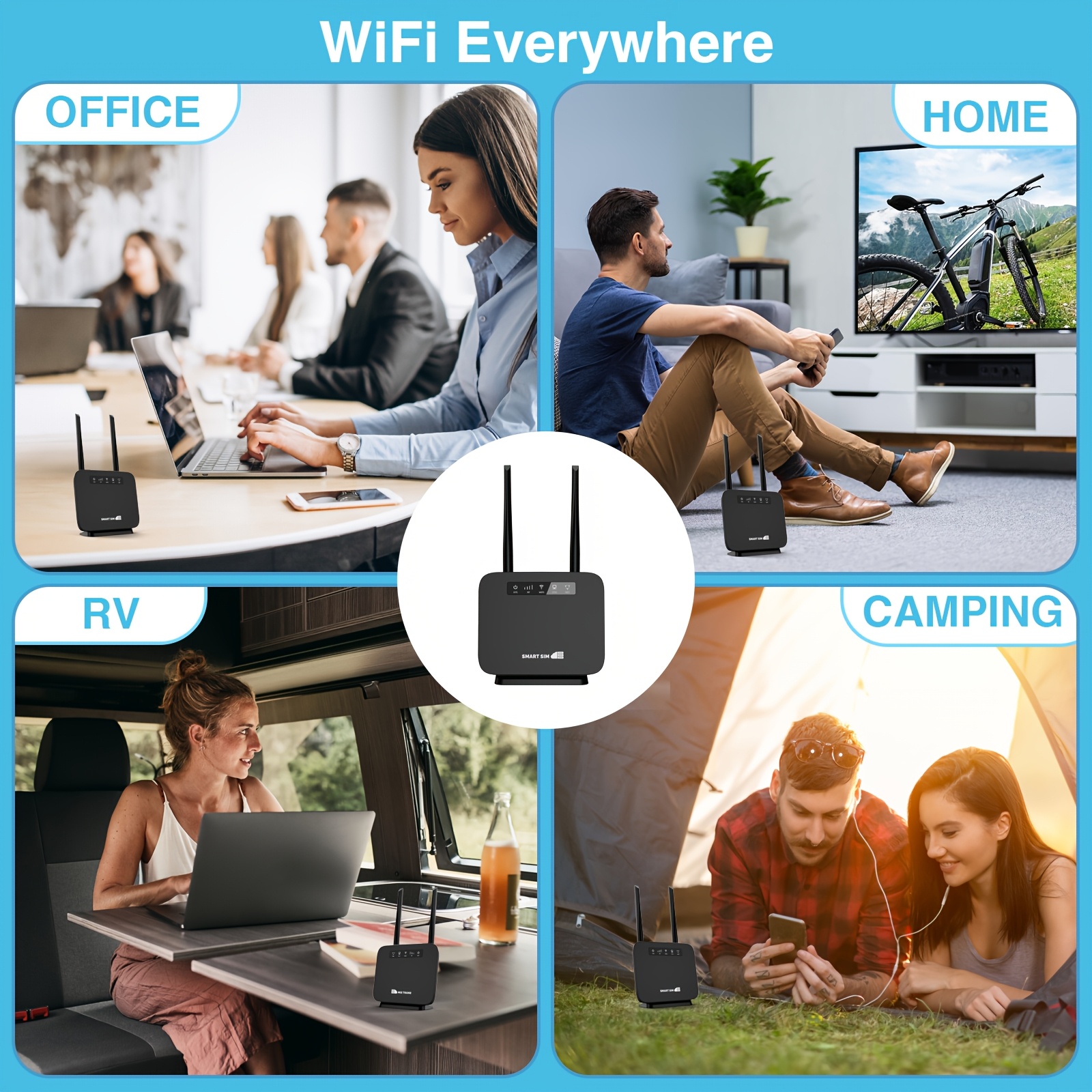   4g lte wifi router with sim card portable modem 300mbps wifi   supports     with 3000mah battery 10gb data included for portable use details 5