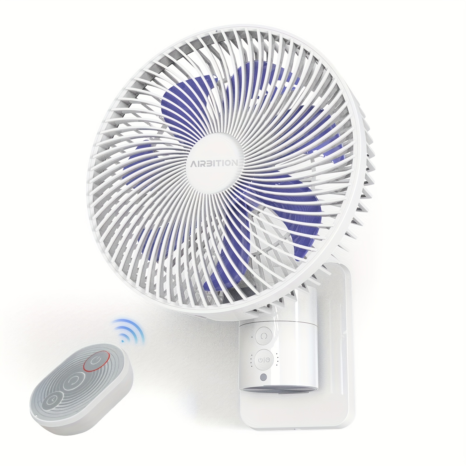 TEMU Usb Wall Fan, Small Wall-mounted Fan, Timing Fan, Adjustable 120° Tilt Oscillating Head Fan, 4 Wind With Remote Control, 70-inch Cord, 8-inch Fan, Suitable For Home Office, Rv Bedroom