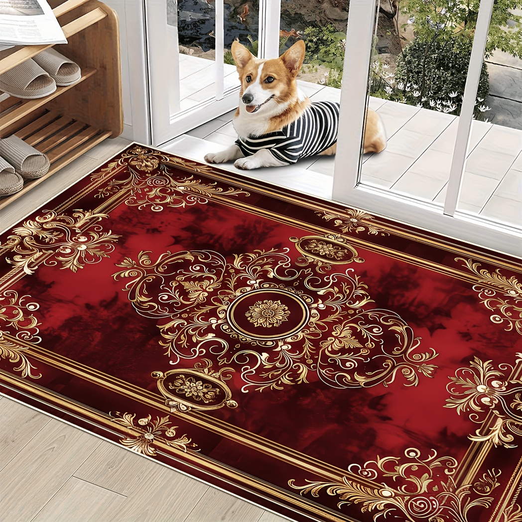 TEMU Tapis de sol PieeLuury en velours à motif de style bohémien, Bak, Mae, en fibre de lavable, duveteux et durable, convient pour , , salon, cadeau
